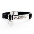 thumbnail image 5 of Black Leather Cuff Bangle Bracelets for Men Boys - Matthew 17:20 Bible Verse Quote Faith Can Move Mountains Encouragement Gift Bracelet for Friend Men Women Y1327, 5 of 7