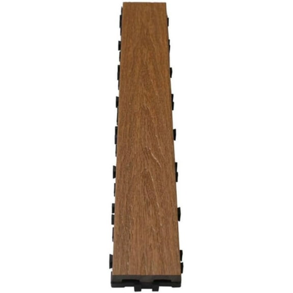 UltraShield Naturale 3 in. x 2 ft. Quick Composite Single Slat Deck Tile (4-Pieces per Box) (Peruvian Teak)