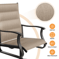 thumbnail image 2 of UDPATIO Low Back Swivel Patio Chairs Set of 2, Padded Outdoor Textilene Dining Chairs, All Weather Metal Outside Chair for Lawn Garden Deck, Brown, 2 of 8
