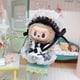 thumbnail image 5 of Vestido de muñeca Labubu con colgante de 17 cm, ropa bonita para muñeca Labubu, uniforme de mucama negro, sudadera con capucha para muñeca de dibujos animados, traje de muñeca, 5 of 5