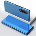 thumbnail image 2 of Mirror Case for Samsung Galaxy Z Fold4 5G with Kickstand, Luxury Clear View Smart Display Flip Case Ultra Thin with Wireless Charging Phone Cover for Samsung Galaxy Z Fold 4 QH Blue, 2 of 9