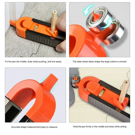 

Walmeck Contour Gauge Duplicator with Locking Irregular Shaping Measure Ruler for Woodworking Tracing Flooring Molding Repairing DIY Decoration
