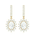 thumbnail image 2 of Rosec Jewels Sunburst J Hoop Drop Earrings, Certified Moissanite Earrings - D-VS1 Grade, 10K Yellow Gold, 2 of 5