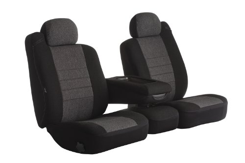 幅広type Fia OE37-17 CHARC Custom Fit Front Seat Cover Split Seat 40/20/40  Tweed, (Charcoal)