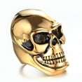 thumbnail image 4 of Men's Skull Ring Trendy Geometric Alloy Ring Fashionable Design Unique Statement Ring for Him Silver Gold Black Gift for Men Cool Jewelry, 4 of 5