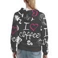 thumbnail image 7 of Lsque I Love Coffee Pattern Casual Women's Hoodie,Hooded Sweatshirt with Kangaroo Pocket,Pullover Hoodie with Eye-catching Drawstrings-XX-Large, 7 of 7