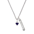 thumbnail image 1 of Delight Jewelry Silvertone Mini Two Sided Purple Heart Silvertone Courage Strength Wisdom Honesty Bar Charm Necklace, 23", 1 of 4