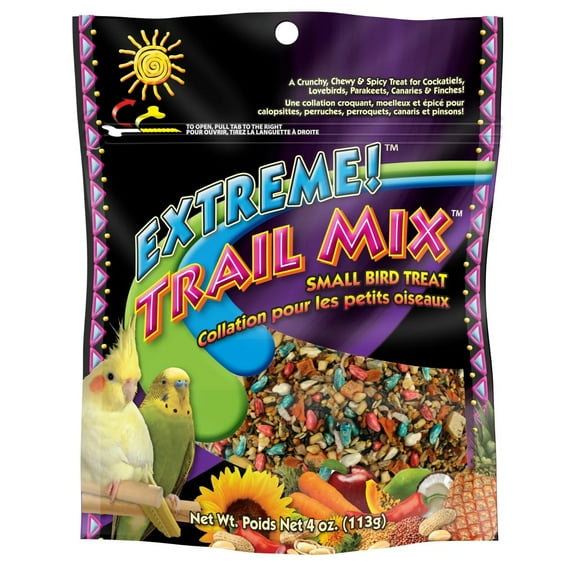 Brown's Extreme! Trail Mix for Cockatiels, Lovebirds, Parakeets, Canaries & Finches, Small Bird Treat, 4 oz