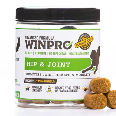 WINPRO Hip & Joint Plasma-Powered Soft Chews For Dogs - Joint Support For Dogs Of All Breeds And Sizes - Made In The USA - 60 Count