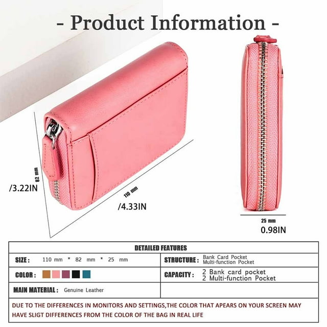 Langgg Coin Purse Men Short Money Bag Change Mini Wallet Pocket Zipper Rfid Blocking Card Holder Cowhide Lady Fashion for Office Pouch Blue