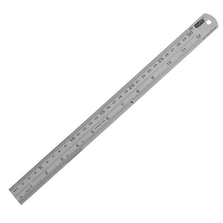 Marked 30cm 12 inch Stainless Steel Metric Straight Ruler