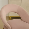 thumbnail image 3 of CQSXDA Velvet Fabric Dining Chair Set With Curved Backrest and Gold Metal Legs for Kitchen or Dining Room, 3 of 10