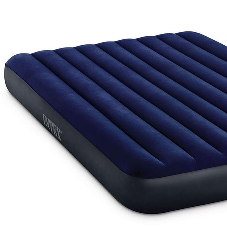 Matelas gonflable Intex - 2 personnes - 183 x 203 x 25 cm - Bleu foncé - Hoeslaken