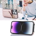thumbnail image 5 of Compatible with iPhone 15 Pro Max Wallet Case with Card Holder Crossbody Neck Strap Lanyard Wrist Strap Purse for Women PU Leather Flip Case with Credit Card Kickstand Stand Case Rose Gold, 5 of 9