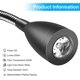 thumbnail image 3 of Bedside Wall Lamp 4 Lights LED Reading Light Gooseneck Light 3W, 3000K Warm White Reading LampBlack, 3 of 5