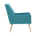 thumbnail image 5 of Linon Trelis Upholstered Tufted Accent Chair Natural Wood Legs in Teal Fabric, 5 of 12