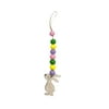 Easter Wood Bead Garland with Rustic Tassels Easter Bunny Flower Tag Beads