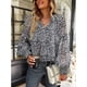 thumbnail image 4 of Camisa Suave, Estampado Floral Escote En V Mujer Blusa Transpirable Encaje Empalmado Para Fiesta Para Trabajo ANGGREK No, 4 of 7