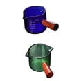 thumbnail image 1 of 2 Tazas Medidoras de Vidrio Espresso con Mango de Madera, Tazas para Medir Bebidas en Onzas , Azul+Verde, 1 of 9