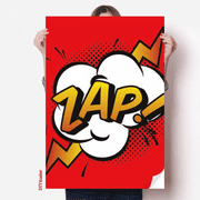 Boom Exclamation Zap Sticker Poster Playbill Wallpaper Room Decal 31x22"
