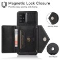 thumbnail image 6 of Wallet Case for Galaxy A71 5G, Detachable Crossbody Lanyard Strap PU Leather+Soft TPU Bumper Magnetic Clasp Back Flip Credit Card Slots Kickstand Cover for Samsung Galaxy A71 5G, Black, 6 of 9