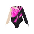 thumbnail image 5 of Alvivi Gymnastic Leotard for Girls Long Sleeve Metallic Rhinestone Ballet Dance Skating Leotard Bodysuit Hot Pink 14, 5 of 7