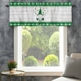 thumbnail image 4 of Happy St. Valances for Windows Patrick's Day Gnome Shamrock on Rustic Wooden Grain Rod Pocket Curtain Valance Window Treatment Short Curtains for Kitchen Living Room, 60"x18", 4 of 9