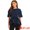 Dark Blue, variant on Women's Split Half Sleeve Crew Neck Peplum Blouses S Dark Blue