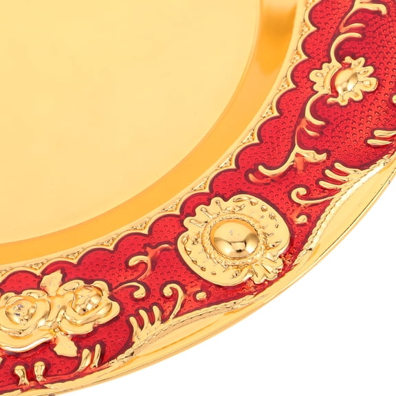 HOOWIFFY Decorative Round Tray for Home Decor and Jewelry Organizer, Kitchen Serving Tray, 1 Set