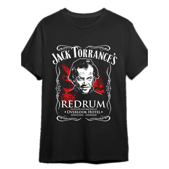 Camiseta de Jack Torrance Redrum, de manga corta, para hombre, con gráficos divertidos, colección negra. Para adultos, hombres, mujeres, adolescentes, jóvenes y uso informal.