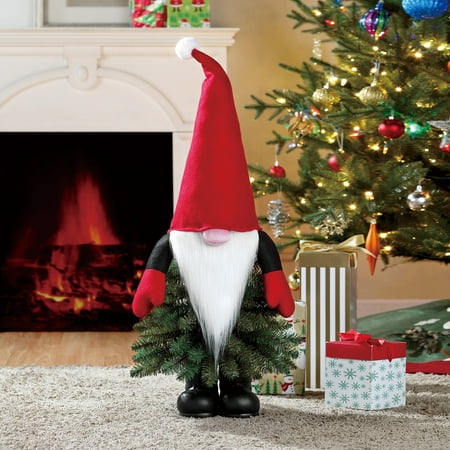 Holiday Time Unlit Gnome Christmas Tree 3 Ft Multicolor Walmart Com