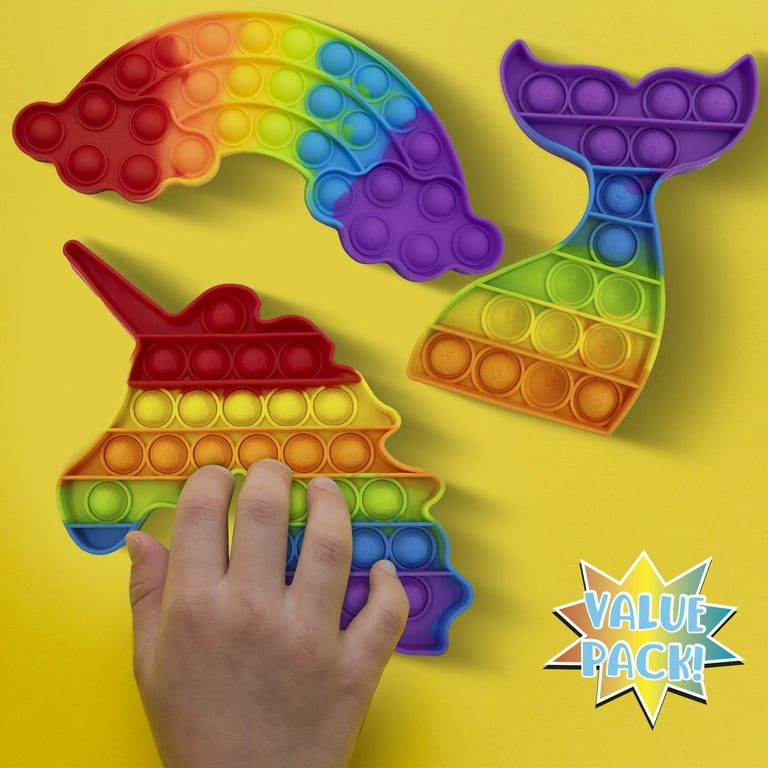 Rainbow Push Bubble Animal Brinquedos, Squeeze Stress Reliever