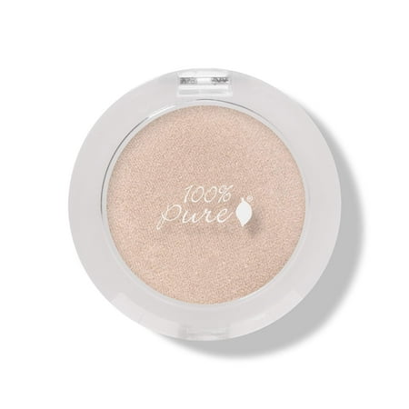 100% PURE Pressed Powder Eye Shadow (Fruit Pigmented), Vanilla Sugar, Shimmer Eyeshadow, Buildable Pigment, Easy to Apply, Natural Makeup (Sheer Peachy Nude Sheen) - 0.07 oz