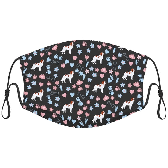 Cute Irish Red And White Setter Dog Graphic Printed Cloth Face Masks Reusable Washable Adjustable for Adults (10 PCS)