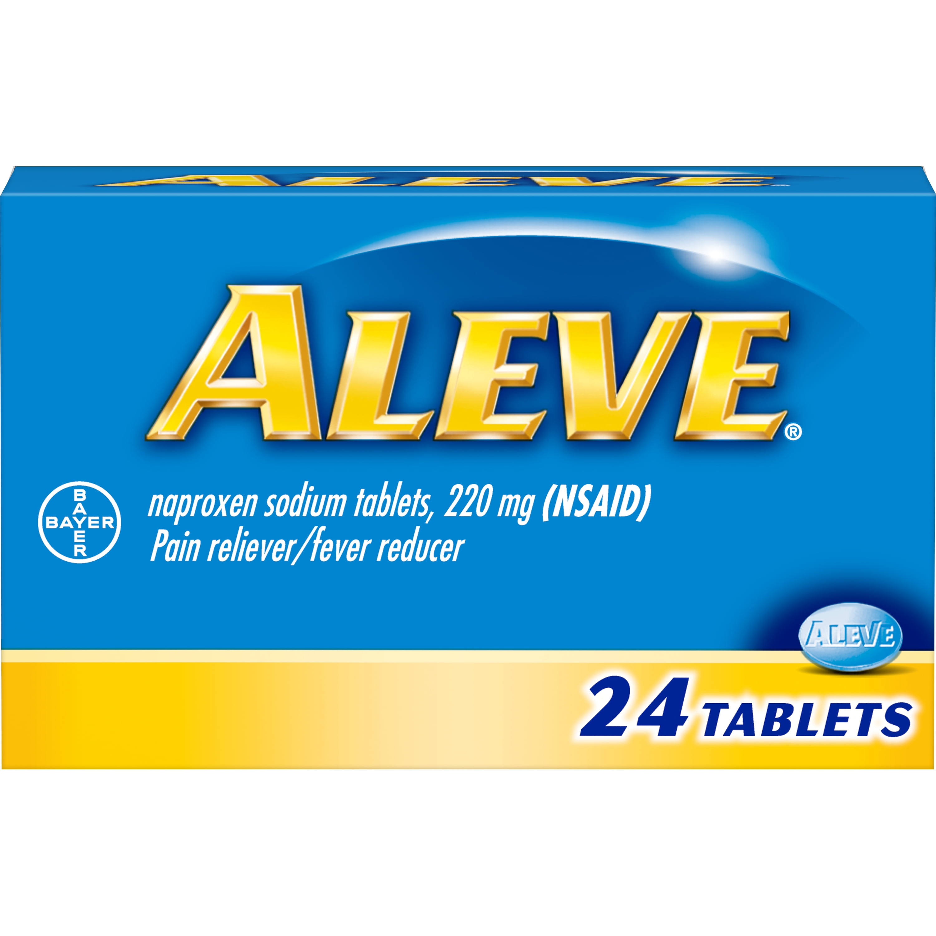 Aleve Pain Reliever/Fever Reducer Naproxen Sodium Caplets, 220 Mg, 24 ...