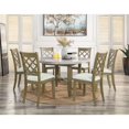 thumbnail image 4 of ACME Karsen Round Dining Table in Marble and Rustic Oak, 4 of 4