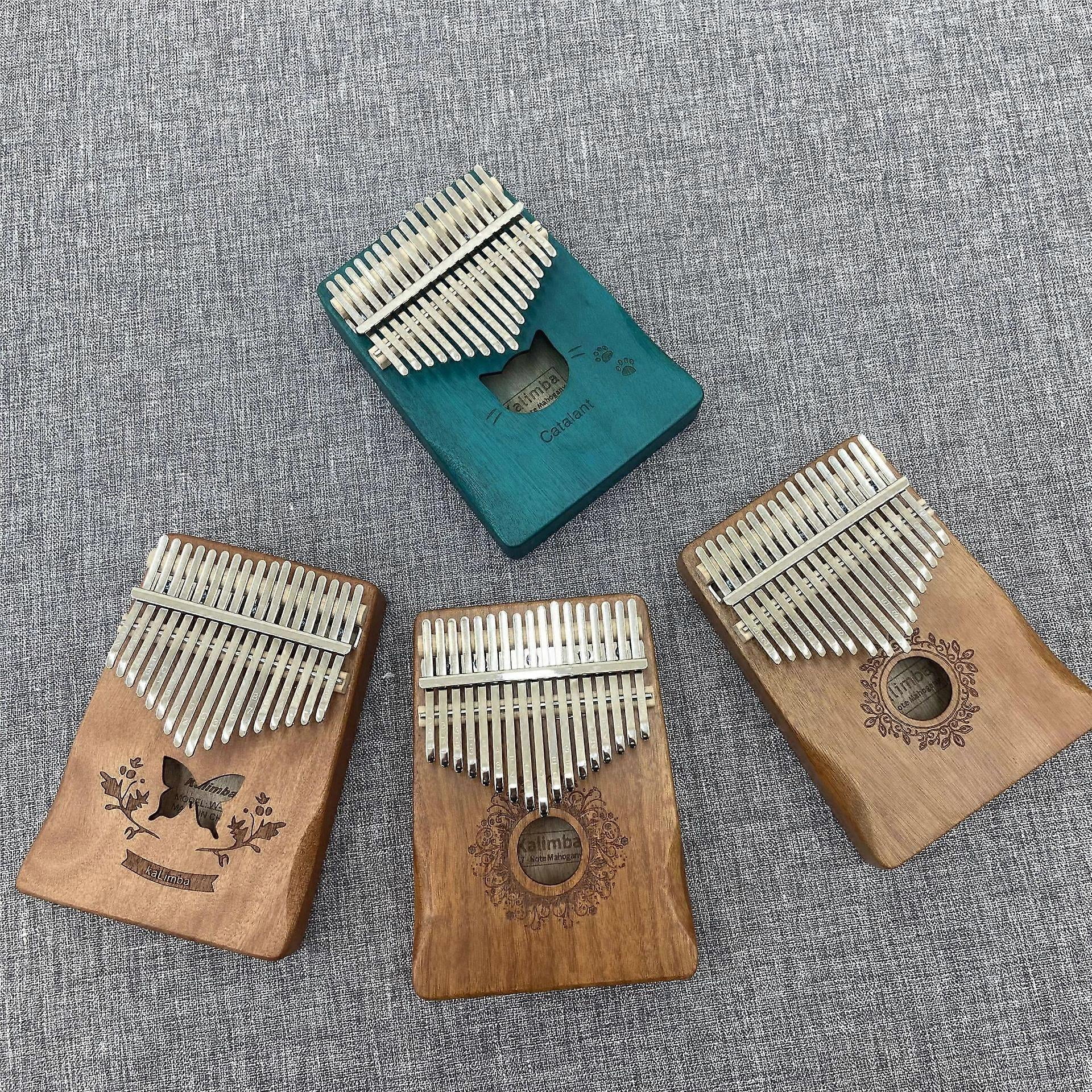 17 Keys Mahogany Marimba Instrument Thumb Piano Portable Mbira Sanza Finger Piano With Learning Instructions Tuning Hammer Dielianhua