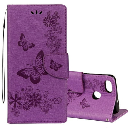 For Huawei P9 Lite Mini Vintage Embossed Floral Butterfly Pattern Horizontal Flip Leather Case &