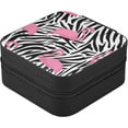 thumbnail image 3 of Coolnut Pink Flamingos Travel Jewelry Case for Women Girls,PU Leather Mini Jewelry Organizer Jewelry Holder, Portable Travel Jewelry Box for Earrings, Rings, Bracelets and Necklaces Women Gifts, 3 of 7