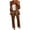 Brown, variant on Womens Plus Size 2 Piece Outfit Sets Satin Blazer and Trousers Set Sophisticated Matching Suit for Office