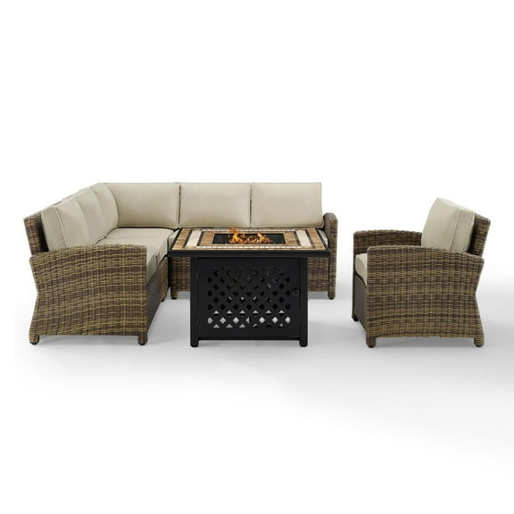 Outdoor Sectional Set Wicker Patio Furniture 5 Piece - Loveseat, Chair, Coffee Table
