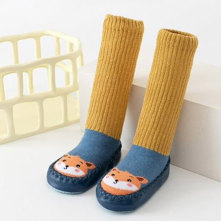 

TOWED22 Toddler Sneaker Autumn And Winter Cute Children Toddler Shoes Flat Bottom Non Slip Long Tube Sock Shoes Warm And B