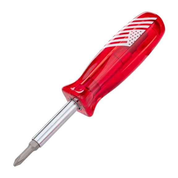 Hyper Tough 6N1 Acetate Screwdriver, Red