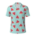 thumbnail image 2 of Daiia Watermelon Pattern Men’s Polo Shirts,Solid Deck Shirt,Classic Fit, Breathable Cotton Polo for Casual and Sport Wear-4X-Large, 2 of 9