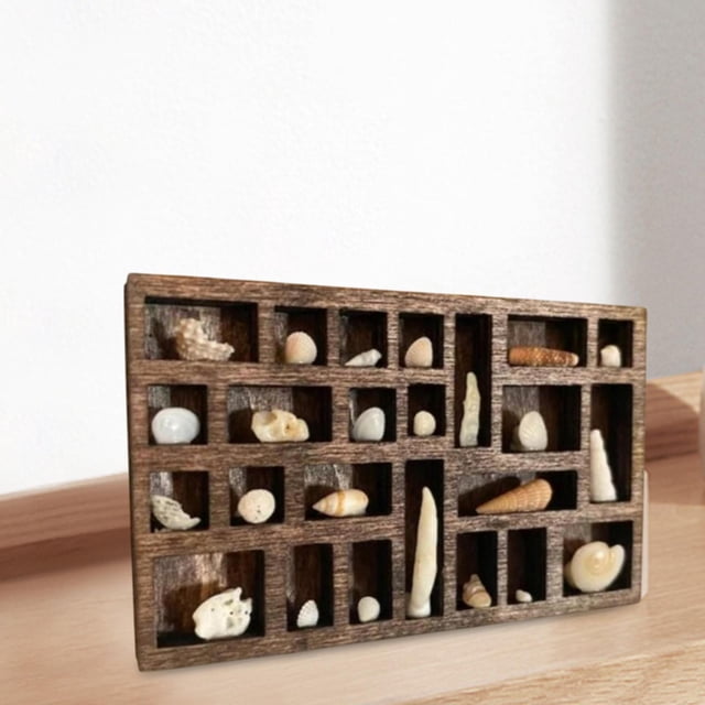 Organizador de estantes de baratijas en miniatura de madera, decoración del hogar, estante de exhibición en miniatura, bandeja de exhibición de joyas,
