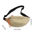 thumbnail image 3 of Bandolera de pecho bandolera de lona para hombre y mujer | Bolsillos frontales de gran capacidad con cremallera, correa ajustable | Viajes al aire libre, fitness, ciclismo, versátil | 34x15x8cm | 1, 3 of 6