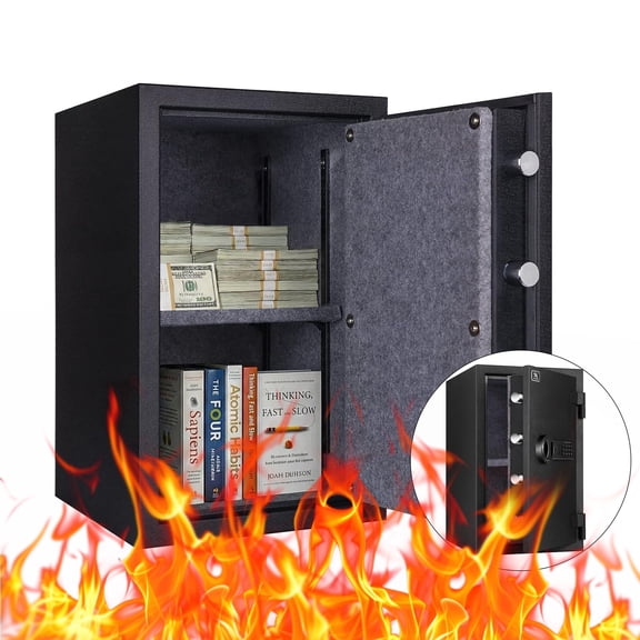 Tigerking Large Steel Fireproof Safe, 1.8 Cu. ft. Home Wall Safe Box with Digital Keypad and Keys for Home Office Business