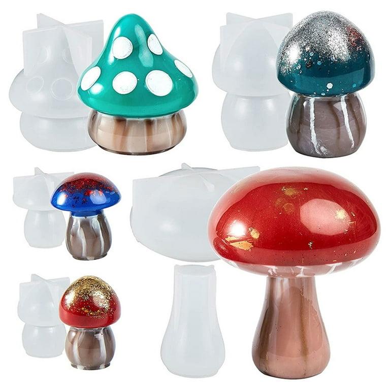 Mushroom Silicone Mold Set Silicone Jar Molds Jar Resin Molds 3D Mushroom  Molds Silicone Shapes For Chocolate Candy Cupcake