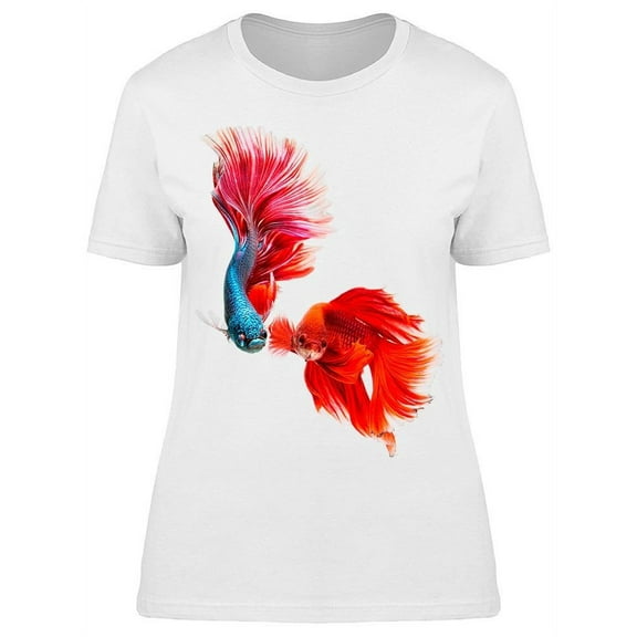 Blue And Red Siam Betta Fish  T-Shirt Women -Image by Shutterstock, Female Medium