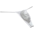 thumbnail image 3 of Botmois Men Solid Low Rise Underwear Tangas Mini Touch Feeling Slim Pouch T-Back Silk Shiny Thong White M, 3 of 3